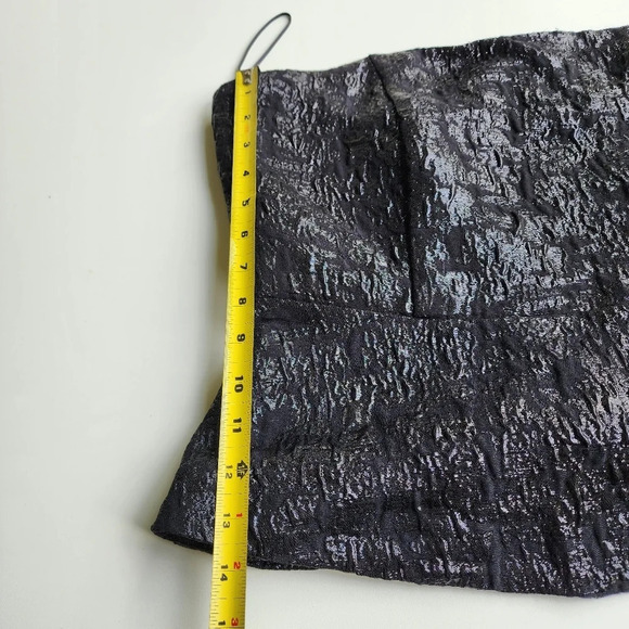 H&M Womens Whimsigoth Metallic Bandeau Peplum Tube Top Corset Size L Black - Picture 11 of 11